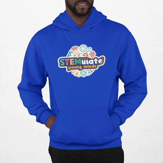 Adult STEMulate Embroidered Hoodie in Royal Blue
