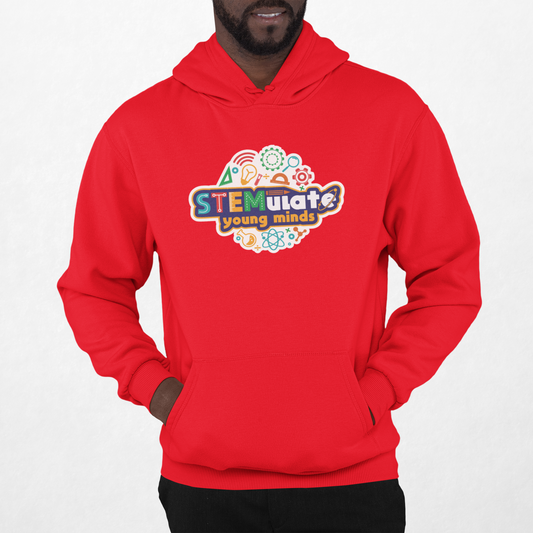 Adult STEMulate Embroidered Hoodie in Red