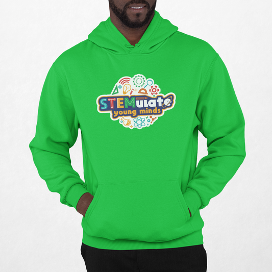 Adult STEMulate Embroidered Hoodie in Irish Green